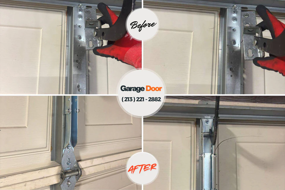 Before and after: garage door repair Oak Lane, PA
